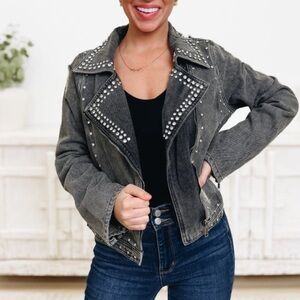 BNWT Davi & Dani Sweet Shine Denim Jacket Black S